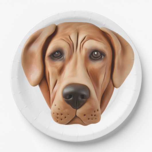 Rhodesian Ridgeback hond 3D geïnspireerd Papieren Bordje (Voorkant)