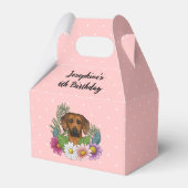 Rhodesian Ridgeback hond en bloemen verjaardagsfee Bedankdoosjes (Voorkant Zijde)
