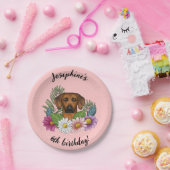 Rhodesian Ridgeback hond en bloemen verjaardagsfee Papieren Bordje (Feest)