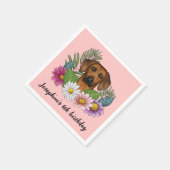 Rhodesian Ridgeback hond en bloemen verjaardagsfee Servet (Hoek)