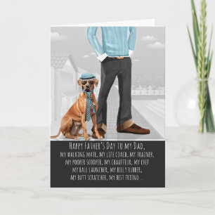 Rhodesian Ridgeback-hond en vader voor Vaderdag Feestdagen Kaart