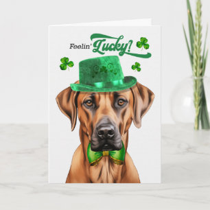 Rhodesian Ridgeback Hond Gelukkig St. Patrick's Da Feestdagen Kaart