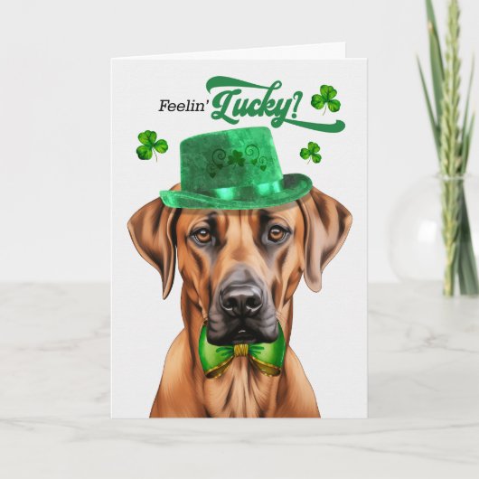 Rhodesian Ridgeback Hond Gelukkig St. Patrick's Da Feestdagen Kaart (Voorkant)