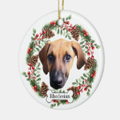 Rhodesian Ridgeback hond Gepersonaliseerd Ornament (Links)