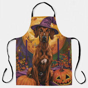 Rhodesian Ridgeback Hond Halloween Heks Pompoen Schort