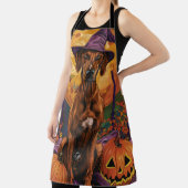 Rhodesian Ridgeback Hond Halloween Heks Pompoen Schort (Insitu)