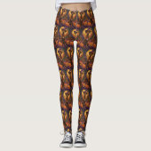 Rhodesian Ridgeback Hond Halloween Heksenpompoen Leggings (Voorkant)
