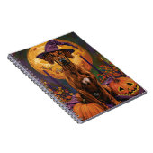 Rhodesian Ridgeback Hond Halloween Heksenpompoen Notitieboek (Rechterzijde)