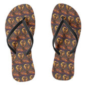 Rhodesian Ridgeback Hond Halloween Heksenpompoen Teenslippers (Voetbed)