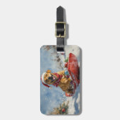 Rhodesian Ridgeback Hond in Sledge Kerstmis Bagagelabel (Voorkant verticaal)