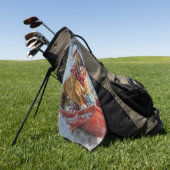 Rhodesian Ridgeback Hond in Sledge Kerstmis Golfhanddoek (Groen)