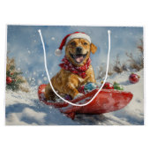Rhodesian Ridgeback Hond in Sledge Kerstmis Groot Cadeauzakje (Achterkant)