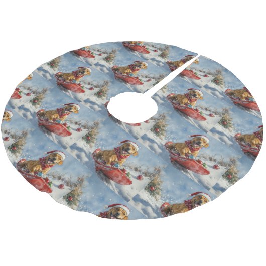 Rhodesian Ridgeback Hond in Sledge Kerstmis Kerstboom Rok (Gekanteld)