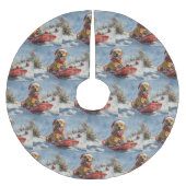 Rhodesian Ridgeback Hond in Sledge Kerstmis Kerstboom Rok (Voorkant)