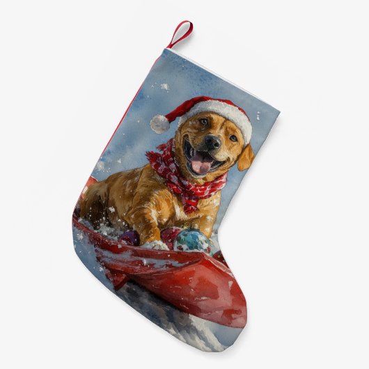Rhodesian Ridgeback Hond in Sledge Kerstmis Kleine Kerstsok (Voorkant (Hangend))