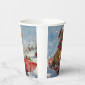 Rhodesian Ridgeback Hond in Sledge Kerstmis Papieren Bekers (Links)