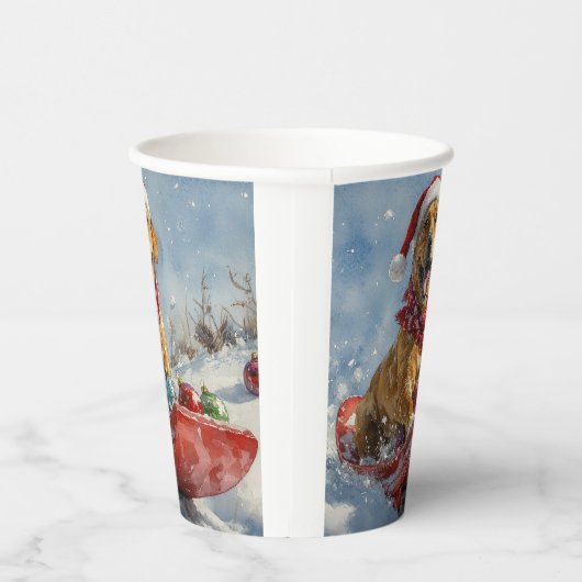 Rhodesian Ridgeback Hond in Sledge Kerstmis Papieren Bekers (Rechts)