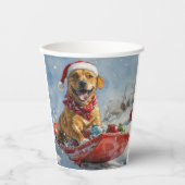 Rhodesian Ridgeback Hond in Sledge Kerstmis Papieren Bekers (Voorkant)