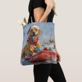 Rhodesian Ridgeback Hond in Sledge Kerstmis Tote Bag (Dichtbij)