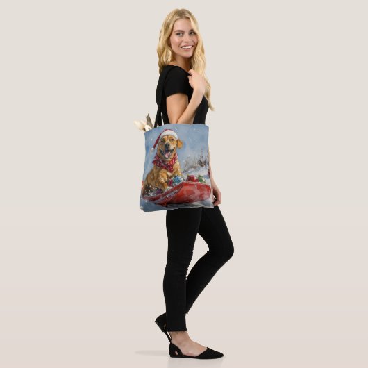 Rhodesian Ridgeback Hond in Sledge Kerstmis Tote Bag (Op model)
