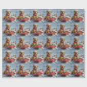 Rhodesian Ridgeback-hond in slee Christmas Cadeaupapier (Vlak)