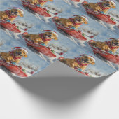 Rhodesian Ridgeback-hond in slee Christmas Cadeaupapier (Hoek)