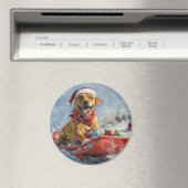 Rhodesian Ridgeback-hond in slee Christmas Magneet (Insitu (Vaatwasser))