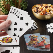 Rhodesian Ridgeback-hond in slee Christmas Pokerkaarten (Insitu)
