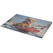 Rhodesian Ridgeback-hond in slee Kerstmis Snijplank (Hoek)