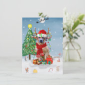 Rhodesian Ridgeback-hond in sneeuw Kerstcadeau Kaart (Staand voorkant)