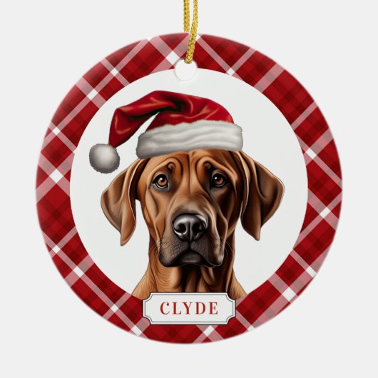 Rhodesian Ridgeback-hond keramische cirkelornament Keramisch Ornament (Voorkant)