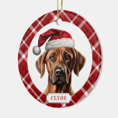 Rhodesian Ridgeback-hond keramische cirkelornament Keramisch Ornament (Links)