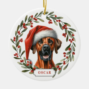 Rhodesian Ridgeback-hond keramische cirkelornament Keramisch Ornament