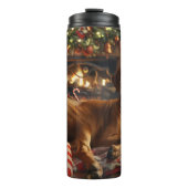 Rhodesian Ridgeback Hond Kerst Feestelijk Thermosbeker (Voorkant)