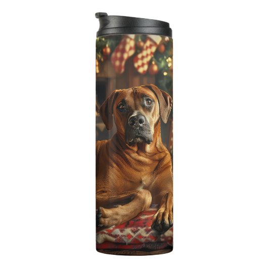 Rhodesian Ridgeback Hond Kerst Feestelijk Thermosbeker (Geroteerd rechts)