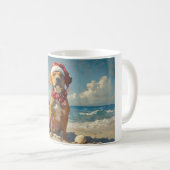 Rhodesian Ridgeback Hond Kerst Vintage Strand Koffiemok (Voorkant rechts)