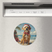 Rhodesian Ridgeback Hond Kerst Vintage Strand Magneet (Insitu (Vaatwasser))