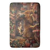 Rhodesian Ridgeback Hond Kerstfeest Badmat (Voorkant Verticaal)