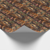 Rhodesian Ridgeback Hond Kerstfeest Cadeaupapier (Hoek)