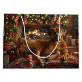 Rhodesian Ridgeback Hond Kerstfeest Groot Cadeauzakje (Achterkant)