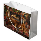 Rhodesian Ridgeback Hond Kerstfeest Groot Cadeauzakje (Achterkant Gekanteld)