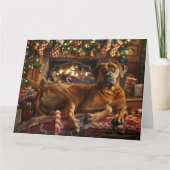 Rhodesian Ridgeback Hond Kerstfeest Kaart (Voorkant)