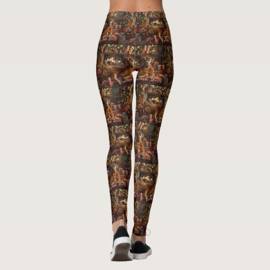 Rhodesian Ridgeback Hond Kerstfeest Leggings (Achterkant)