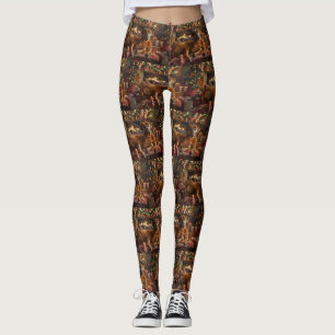 Rhodesian Ridgeback Hond Kerstfeest Leggings