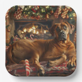 Rhodesian Ridgeback Hond Kerstfeest Papieren Bordje (Voorkant)