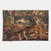 Rhodesian Ridgeback Hond Kerstfeest Theedoek (Horizontaal)