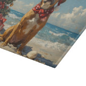Rhodesian Ridgeback Hond Kerstmis Vintage Strand Snijplank (Hoek)