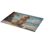 Rhodesian Ridgeback Hond Kerstmis Vintage Strand Snijplank (Hoek)