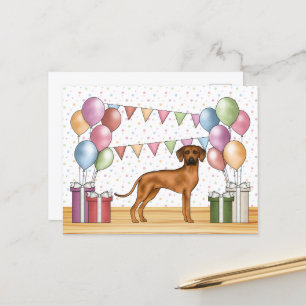 Rhodesian Ridgeback Hond Kleurrijke Pastel Verjaar Briefkaart
