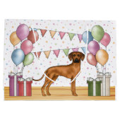 Rhodesian Ridgeback Hond Kleurrijke Pastel Verjaar Groot Cadeauzakje (Achterkant)